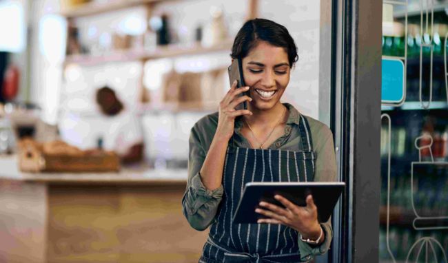 Barista on the phone